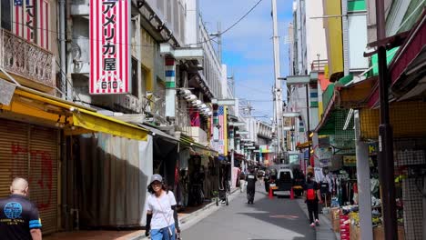 a bustling street scene in japan