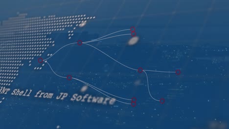 Animation-Von-Programmiersprache,-Abstraktem-Muster,-Karte-Und-Globus-Vor-Abstraktem-Hintergrund