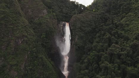 aerial view of cascada salto de bordones in huila, colombia - drone shot