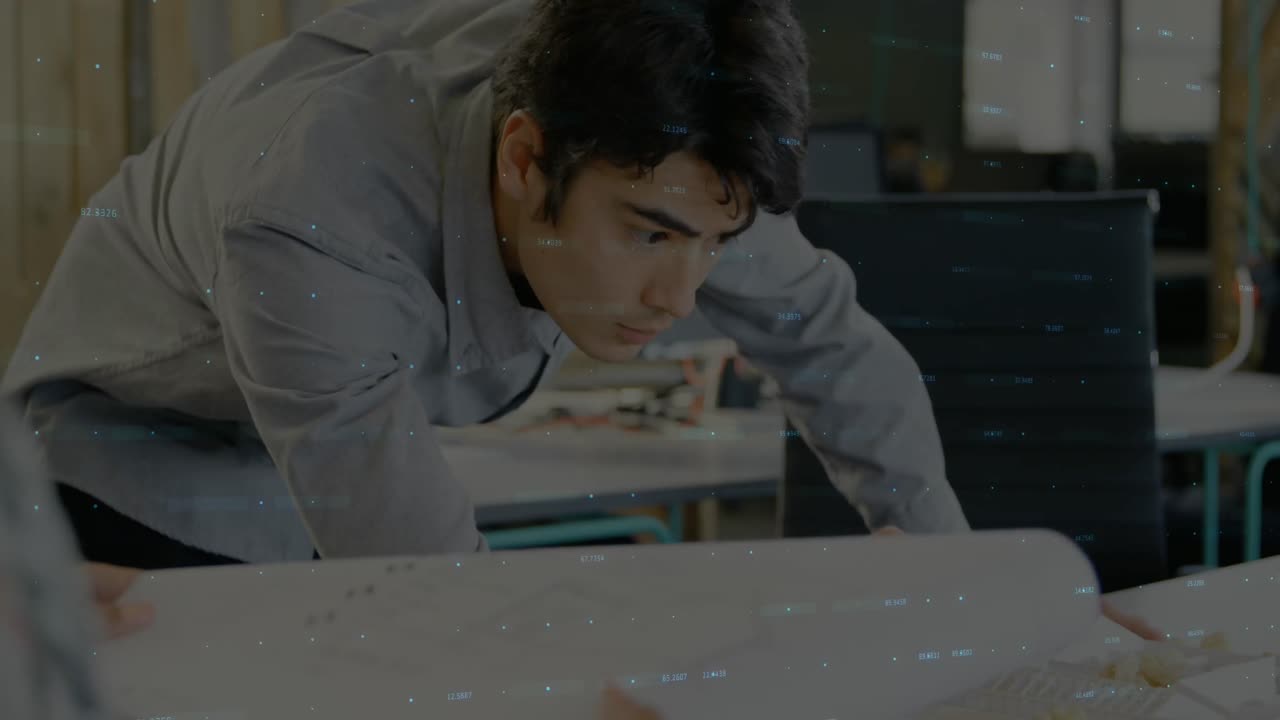 esta es una animación de un gráfico colorido con números coloridos sobre una cuadrícula.