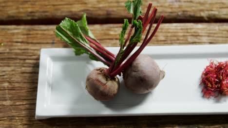 raw beetroot on chopping board 4k