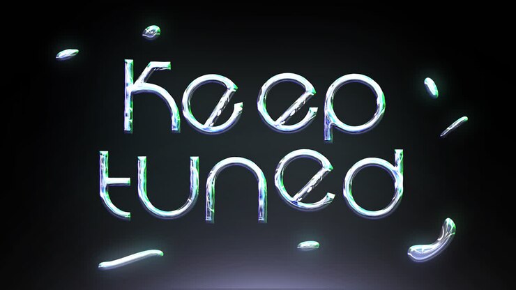 bleiben sie dran - futuristischer glühender text