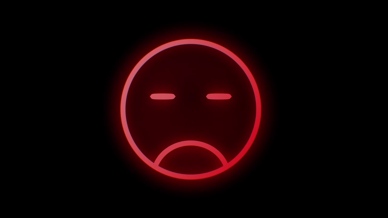 Glowing bright red smile sign. 3d animation rendering neon colorfully wire. Animation UHD 3840x2160.