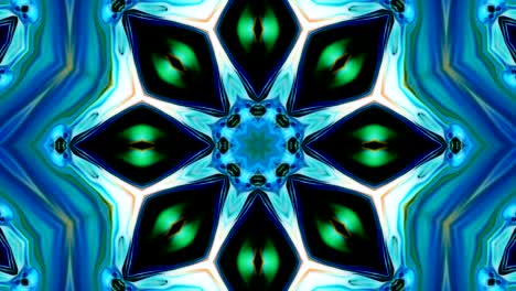 movimiento de caleidoscopio abstracto: círculos geométricos y formas de estrellas
