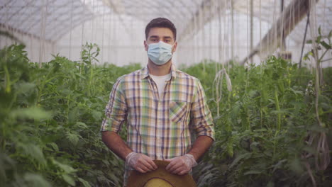 farmer in greenhouse during pandemic