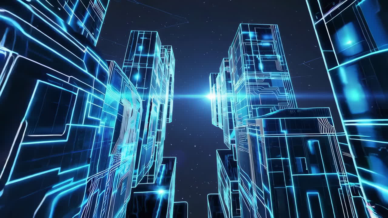 paisaje urbano digital futurista