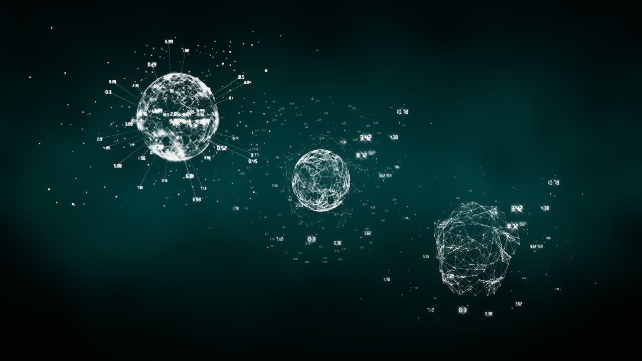 숫자와 글로브로 연결된 네트워크의 애니메이션