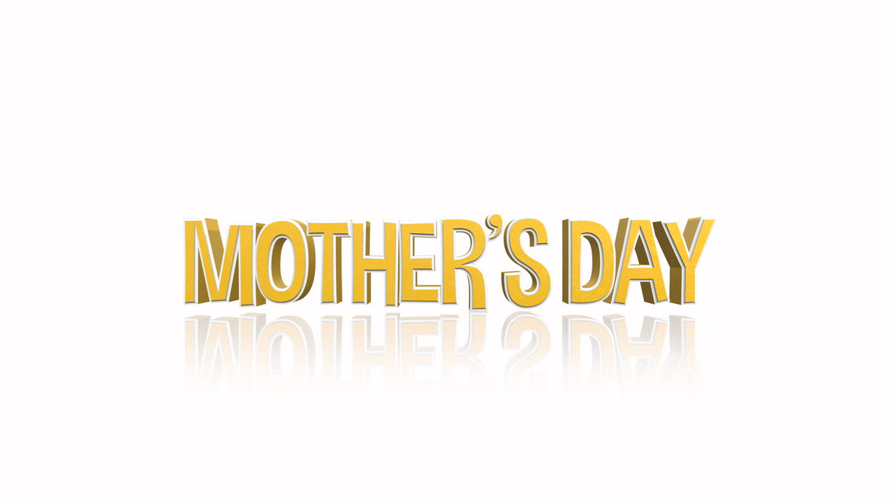 Vibrant floating letters celebrating Mothers Day