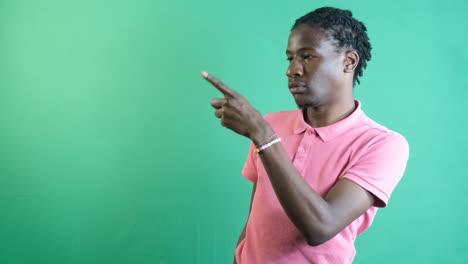 black man pointing