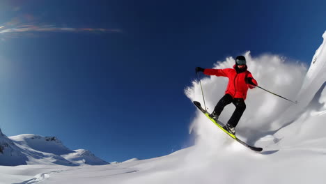 skiing and snowboarding in the mountains