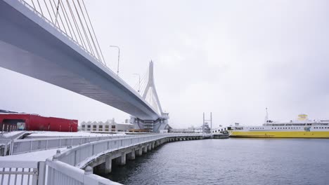 Aomori-Port-and-Ferry-To-Hokkaido,-Gateway-To-Northern-Japan-in-Winter