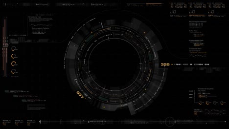 futuristic motion graphic user interface head up display screen