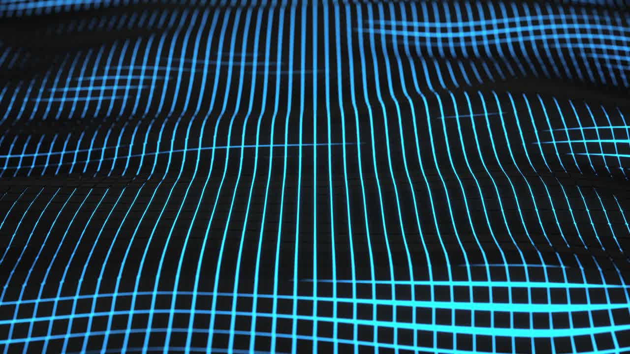 Wavy surface made of black cubes with glowing background