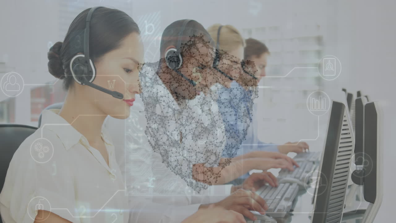 animación de bloqueo de seguridad y texto de advertencia sobre personas de negocios.