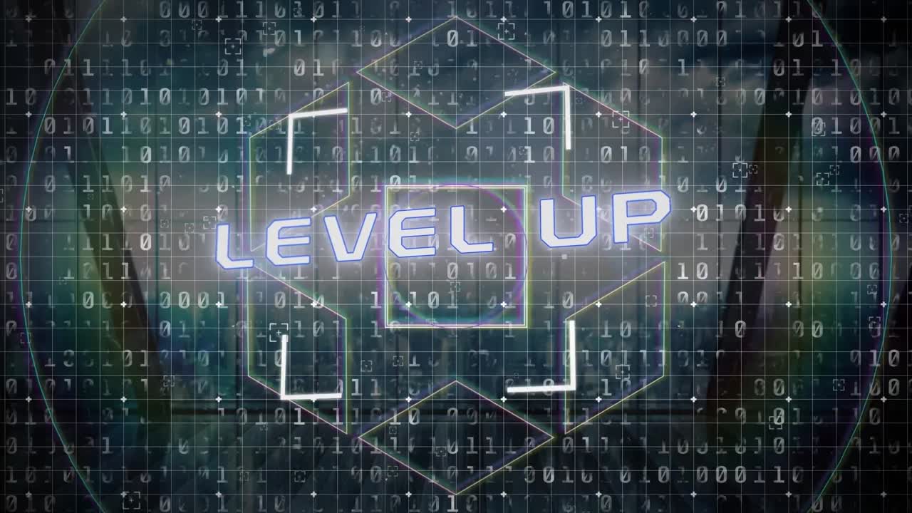 animación de texto y formas de nivel superior sobre el procesamiento de datos