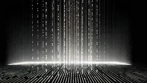 Futuristic digital matrix with cascading binary code