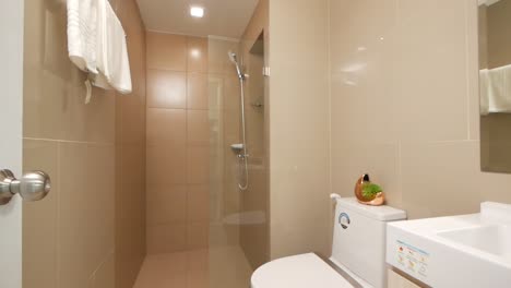 small white bathroom in an apartment- hotel room