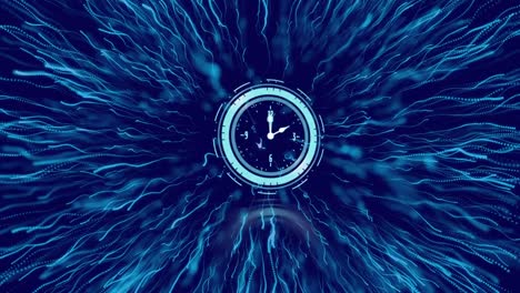 animation of clock on dark blue background