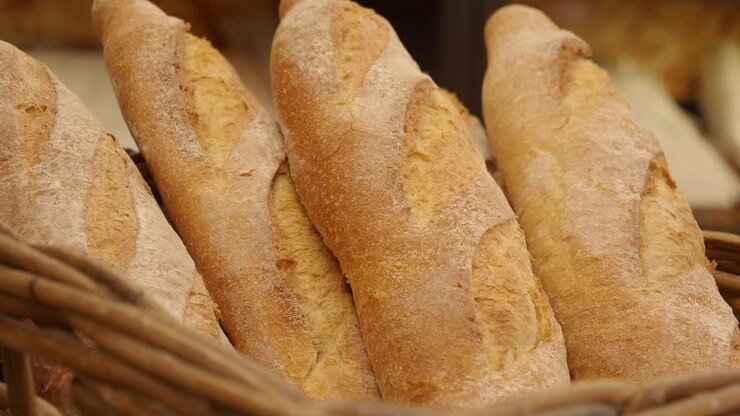 Freshly Baked Baguettes in a Basket