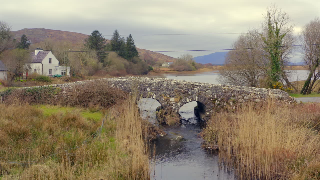Static shot of the Quiet Man Bridge. Connemara. Ireland