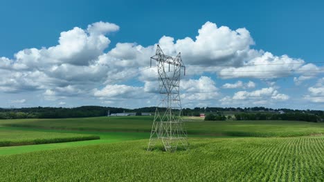 transmission tower in rural usa