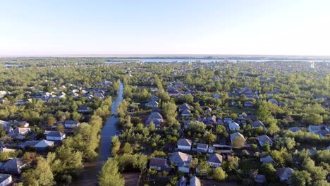 the city of vilkovo, odessa region, ukraine, aerial view at summer time.