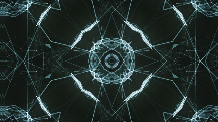 Vj Loop Bright Neon Kaleidoscope In Patterns