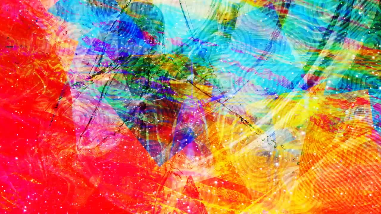 patrones psicodélicos con el espacio exterior starfield - animación de fondo de movimiento de bucle sin fisuras de 4k