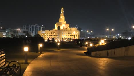 doha mosque at night