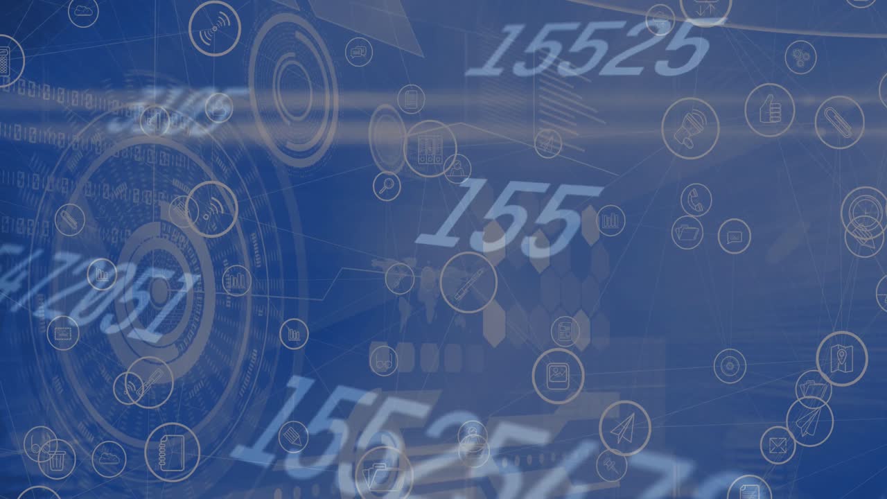 디지털 아이콘을 통해 변화하는 숫자의 애니메이션과 범위 스캐닝