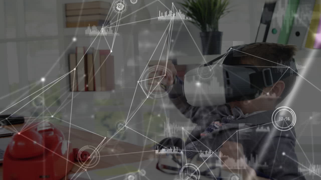 gráfico y gráfico sobre la interfaz de realidad virtual.