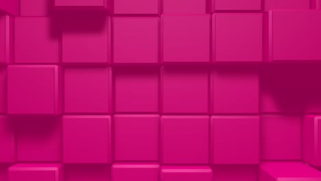abstract geometric cube blocks loop. abstract motion background. pink clean minimal beveled squares grid pattern. 3d animation. seamless loop 4k