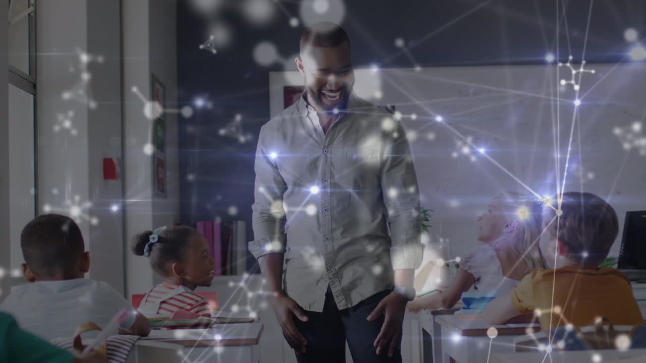 animación de conexiones sobre el maestro afroamericano y la clase de alumnos diversos