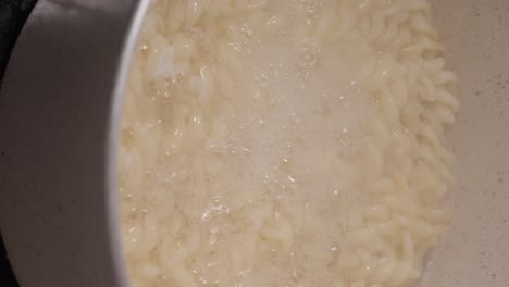 cooking pasta in a pot