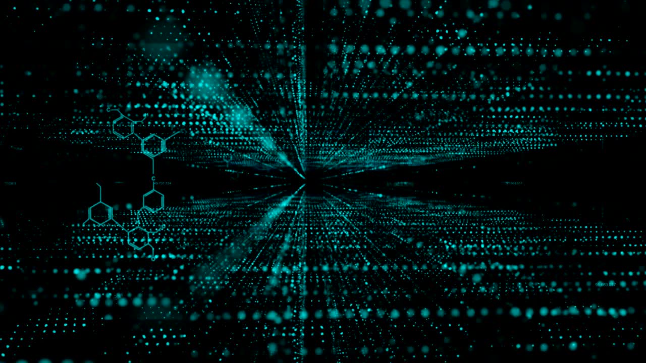 4K Dot Connection with particle flow  twist and moving for futursitic and tectnology abstract background