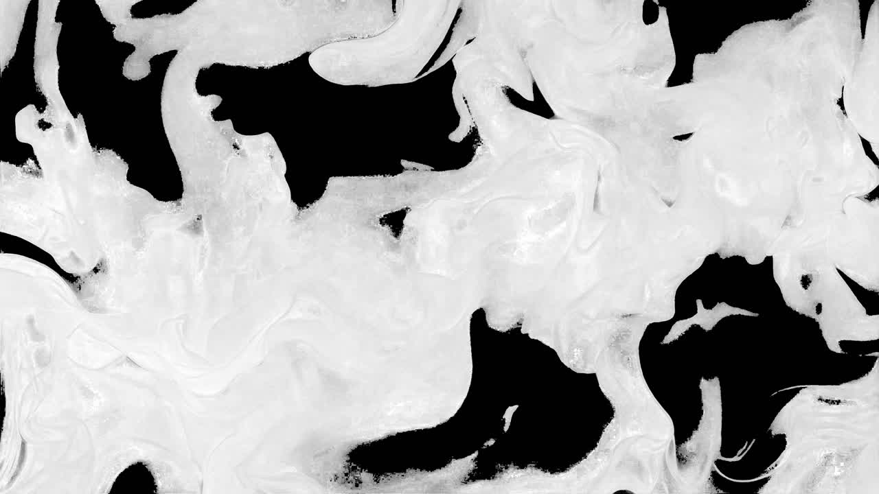 Overlay animato di arte astratta di fumo nero vorticoso, video 4K trasparente, canale alfa, ProRes 4444