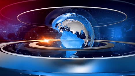 3d digital world map news intro background