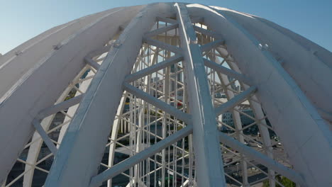 detailed view of a white spherical dome structure