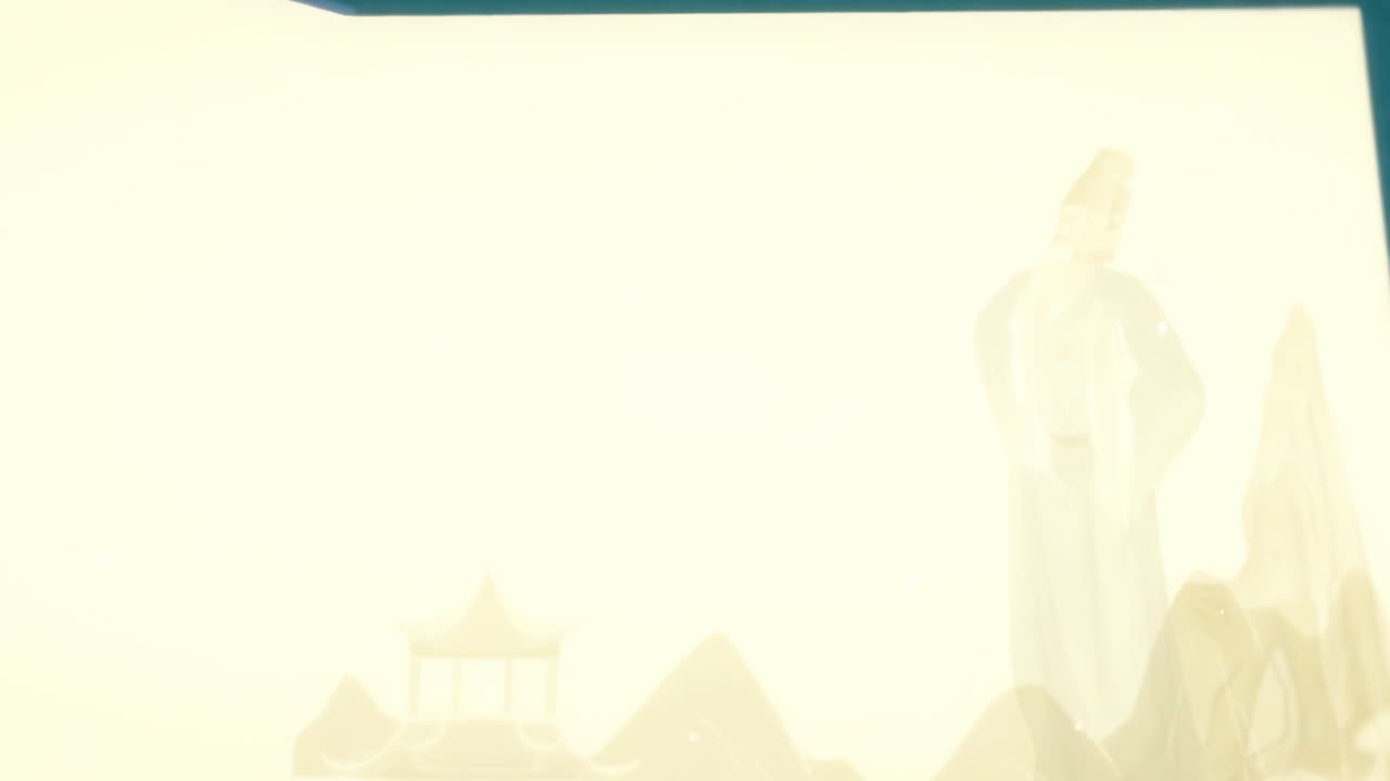 디지털 예술 고대 시 송 레트로 중국 스타일 잉크 풍경 책 개방 애니메이션 국가 트렌드 배경 템플릿