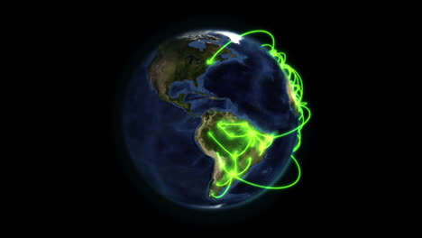 earth with orange connections in movement with earth image courtesy of nasa.org