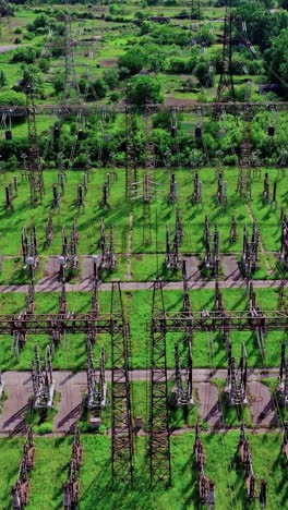 high voltage lines and power pylons