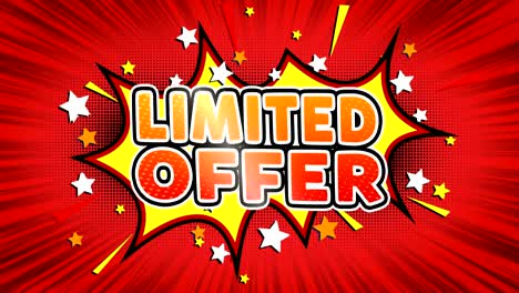 limited offer word retro cartoon comic bubbles seamless loop