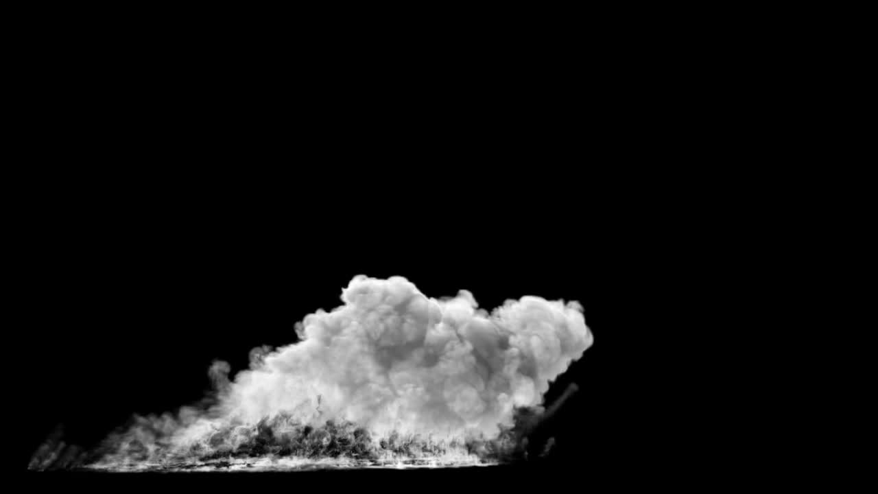 큰 연기 효과의 3d 애니메이션, 알파를 포함합니다.