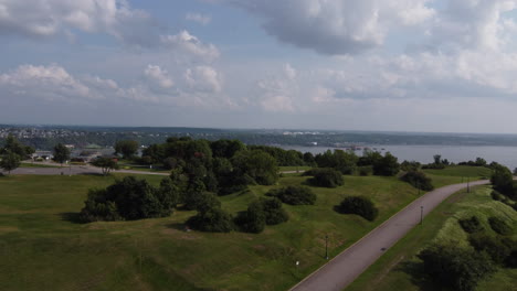 flying over plaine d'abraham in quebec