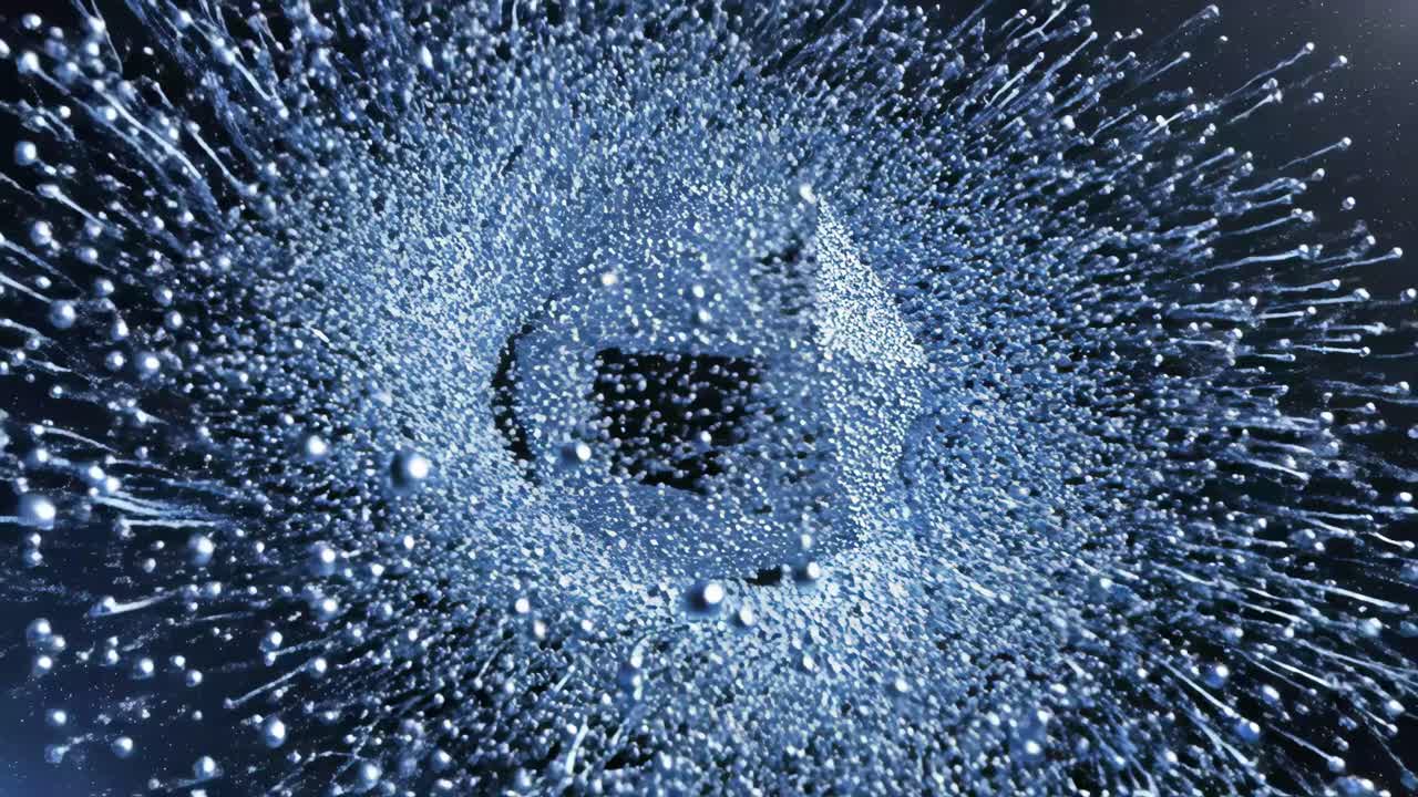 Abstract sphere particle swirl