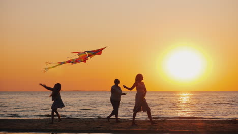 A-Young-Family-Actively-Spends-Time-Together---They-Play-Kites