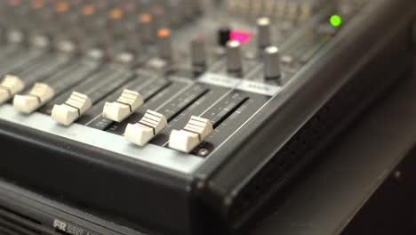 professional sound and mixing desk. detailed shot