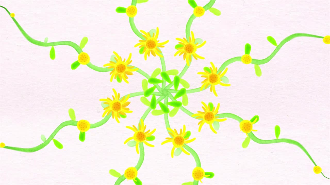 꽃의 형성에 대한 추상적인 애니메이션 - 당신의 디자인을 위해 색의 형성에 관한 아름다운 애니메이션