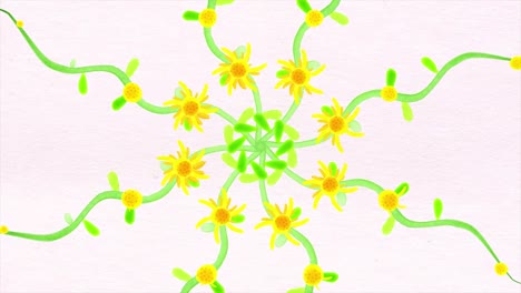 animación abstracta de la formación de las flores. hermosa animación de la creación de colores para su diseño