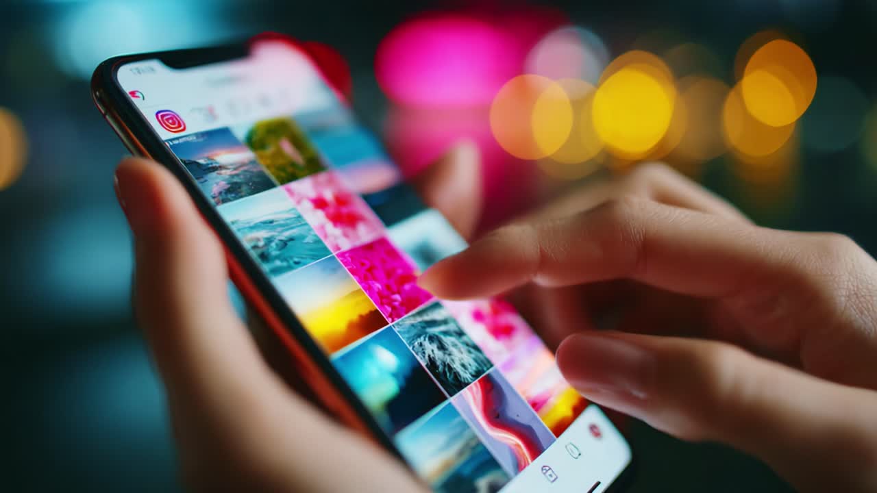 Engaging with Visual Content on Mobile Devices: Exploring Personal Galleries in a Colorful Digital Environment Through Touch Interaction and Vibrant Backgrounds